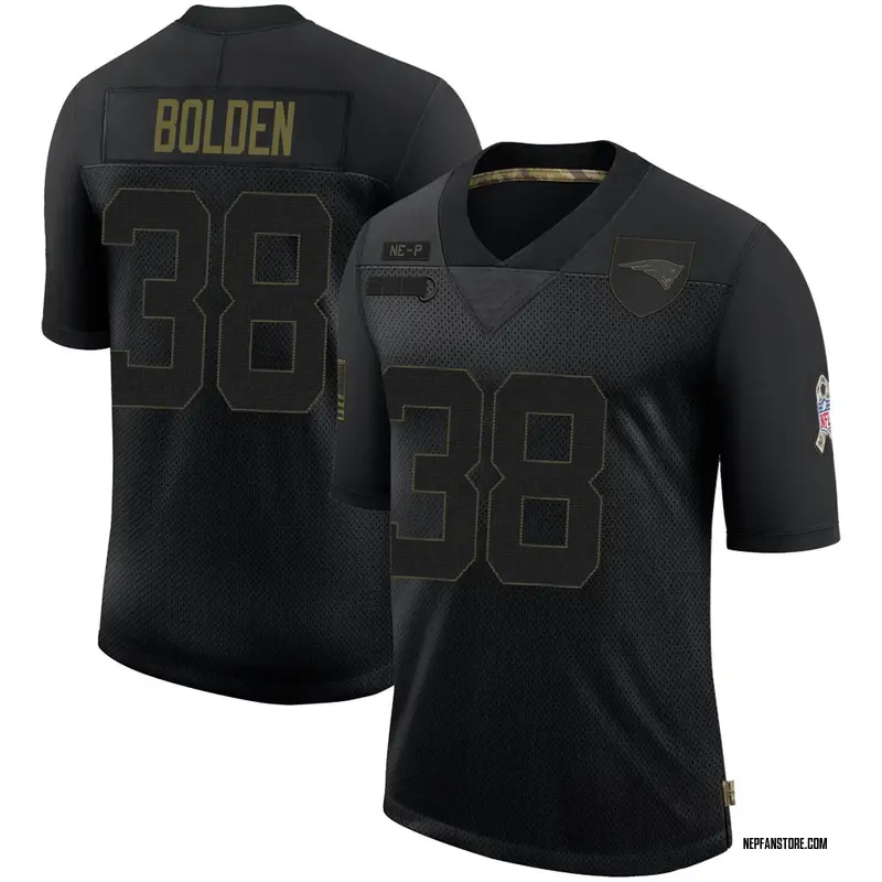 Men's Brandon Bolden New England Patriots 2020 Salute To Service Jersey - Black Limited